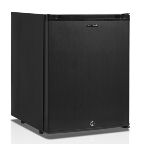  HorecaTraders Minibar Schwarz mit geschlossener Tür und Schloss | 40x44x(h)50cm | 27 Liter 