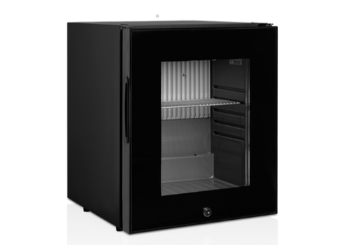  HorecaTraders Minibar Noir avec porte vitrée et serrure | 40x43x(h)50cm | 26 litres | 0 db 