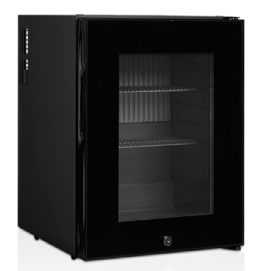 Minibar Noir avec porte vitrée et serrure | 40x46x(h)56cm | 35 litres