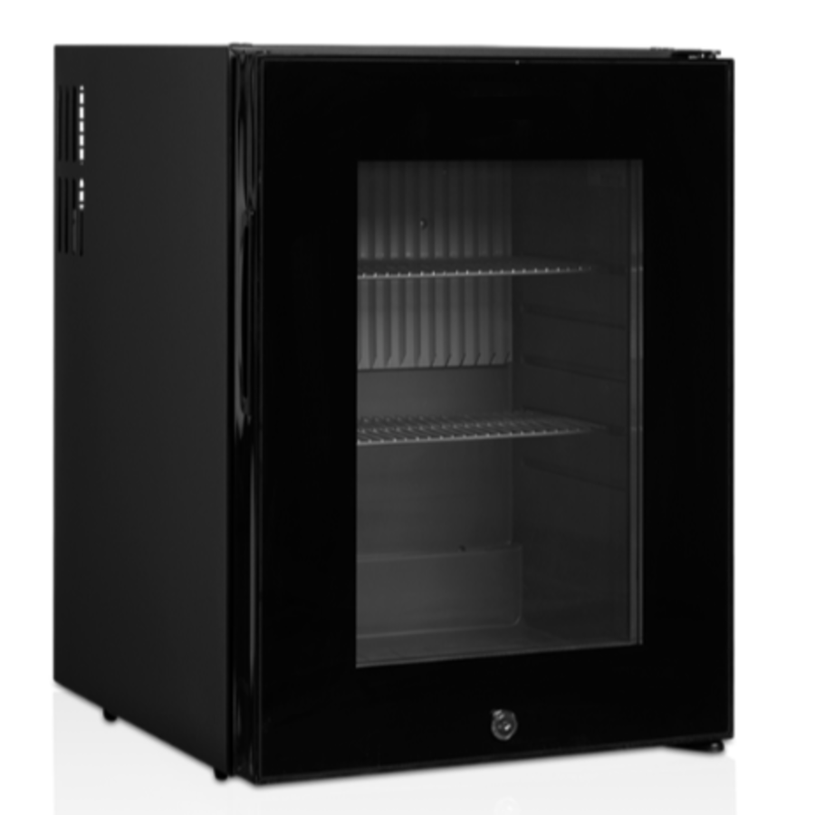 Minibar Zwart met glaze deur en slot | 40x46x(h)56cm | 35 liter