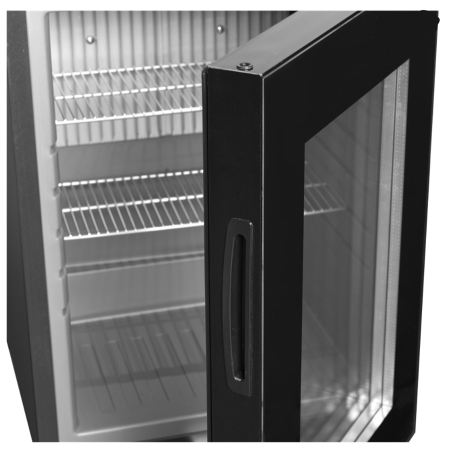 Minibar Black with glazed door and lock | 40x46x(h)56cm | 35 liters