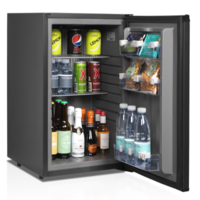 Minibar Zwart met dichte deur en slot | 40x46x(h)67cm | 42 liter