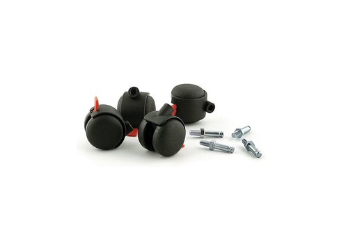  HorecaTraders wheels set for wardrobe rack | black 