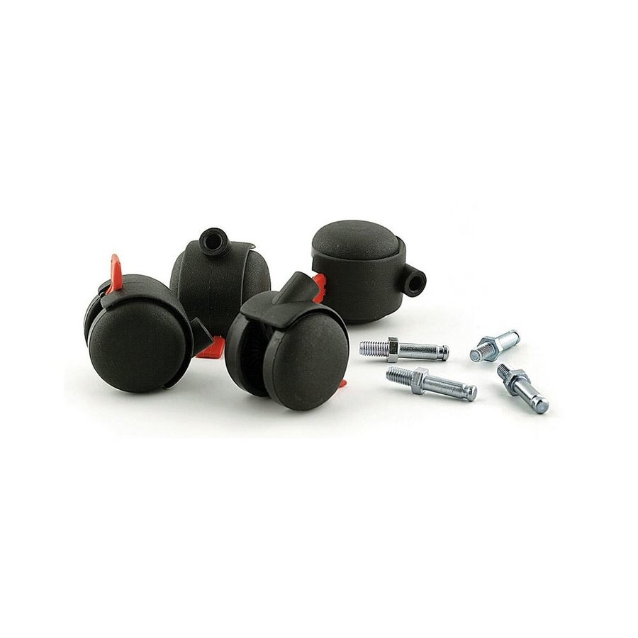 castors set for wardrobe rack | black