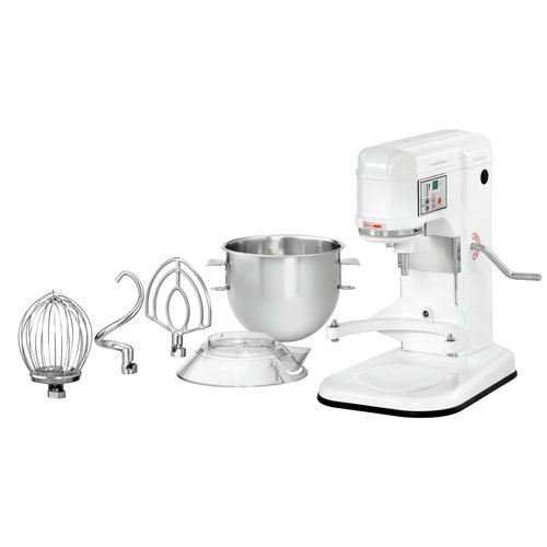  HorecaTraders Planetenmischer 1,2kg | 7L | Edelstahl/Weiß 