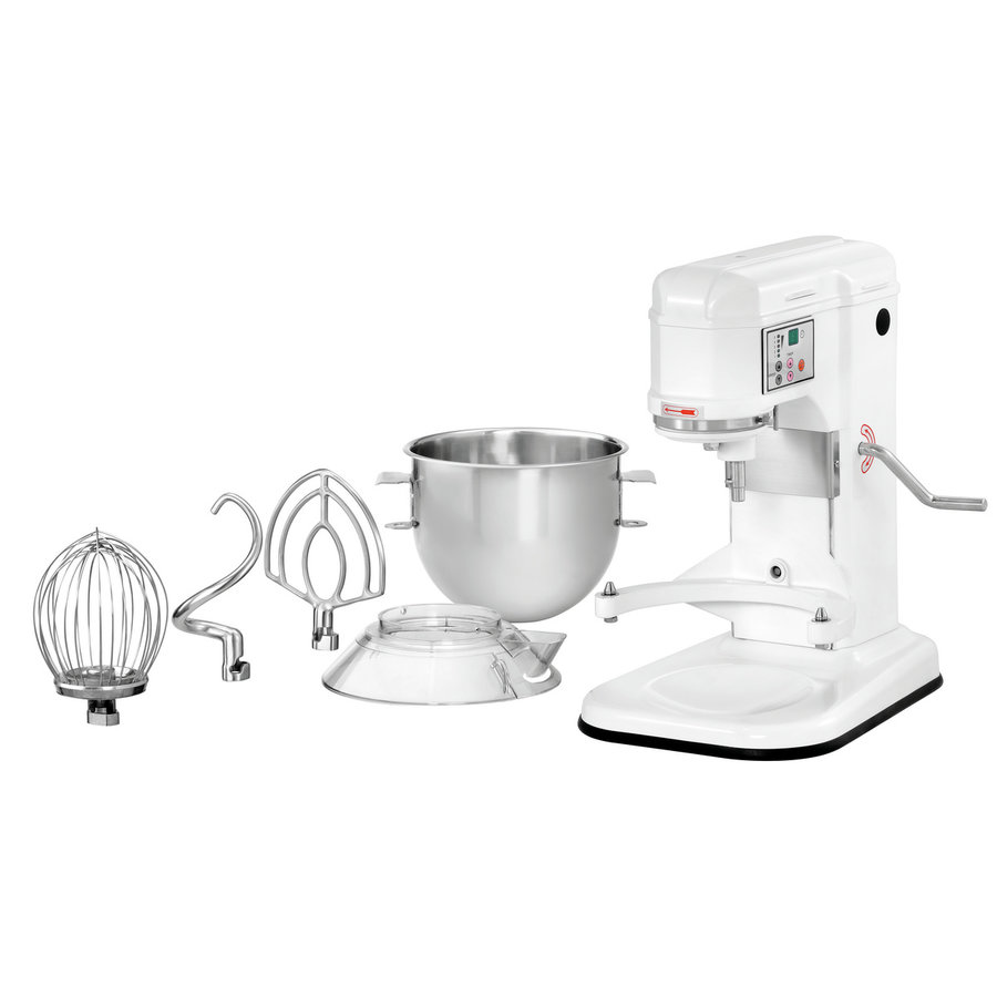 Batteur planétaire 1,2 kg | 7L | Acier inoxydable/Blanc