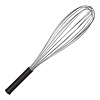 HorecaTraders Whisk | 45 cm | Stainless steel | Non-slip plastic handle | 8-wire