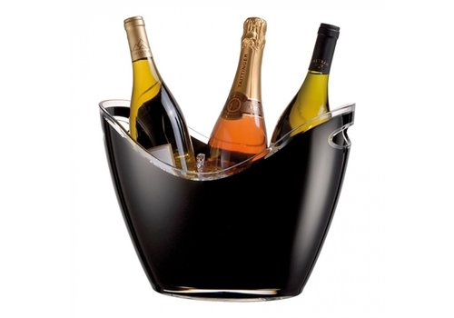  HorecaTraders Wine Cooler | Plastic | Black | 6 L | 26x35x26cm 