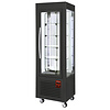 HorecaTraders Stainless Steel Pastry Display Case | Black | 5 rotating shelves | 360 litres