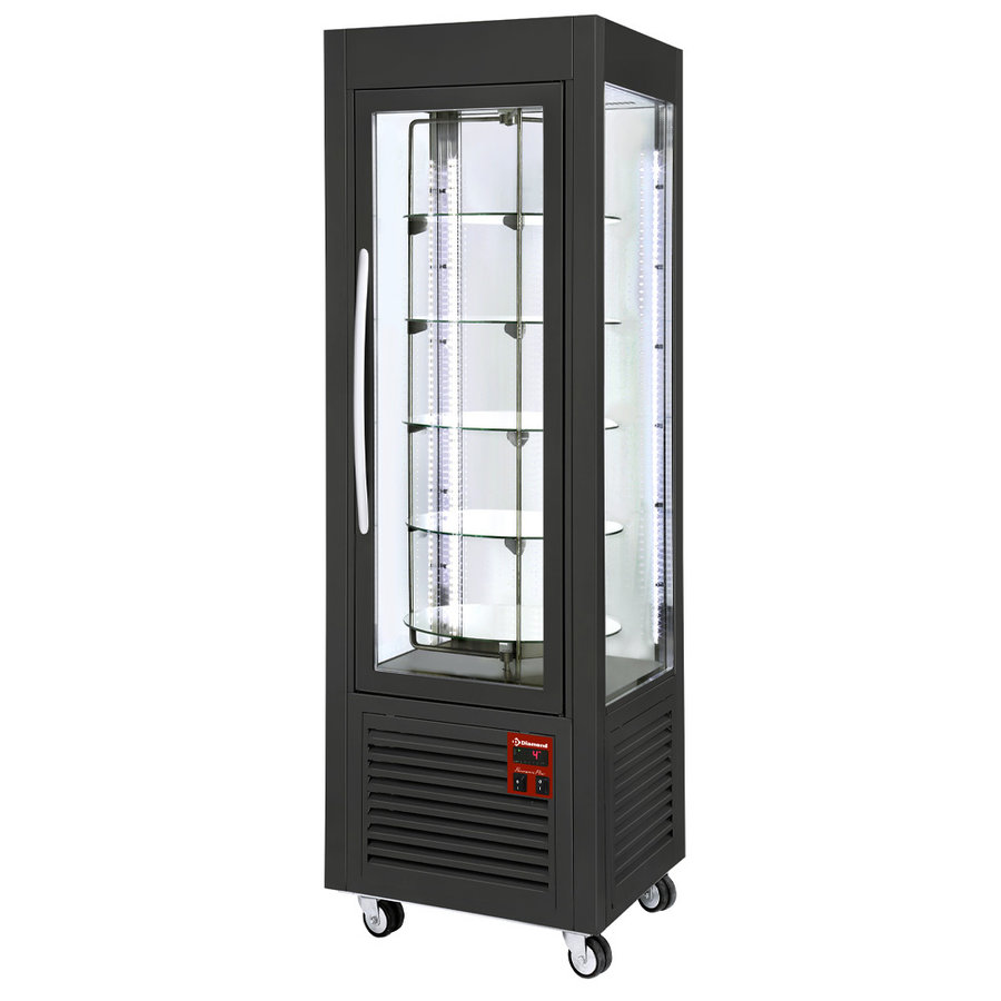 Vitrine à pâtisserie en acier inoxydable | Noir | 5 plateformes rotatives | 360 litres