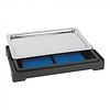 HorecaTraders Buffetvitrine | Schwarz | GN1/1 | Edelstahl | 36 x 58 x 6,5 cm