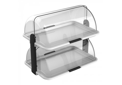  HorecaTraders Buffetvitrine | Kunststoff | Transparent | 47 x 32 x 40,5 cm 