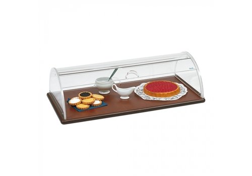  HorecaTraders Buffetvitrine | Kunststoff | 25 KG | Braun | 90 x 49 x 30 cm 