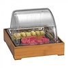 HorecaTraders Buffetvitrine | Kunststoff | Tablett aus Edelstahl | Gekühlt | 30 x 26 x(h)25 cm