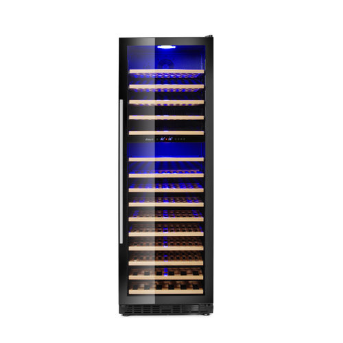  HorecaTraders Weinkühler mit zwei Zonen | (T)595x(B)730x(H)1795 mm | 160 Flaschen 