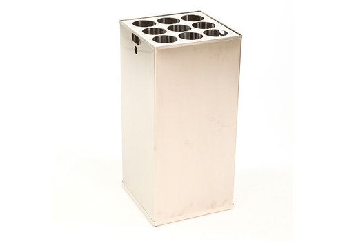 HorecaTraders Poubelle à gobelets | Aluminium | 345 x 345 x 715 mm | 9x Ø83 mm 