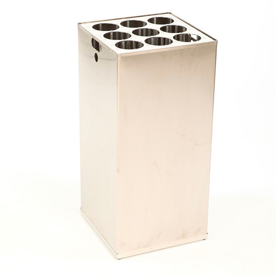 Becherabfalleimer | Aluminium | 345 x 345 x 715 mm | Ø83 mm