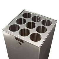 Becherabfalleimer | Aluminium | 345 x 345 x 715 mm | Ø83 mm
