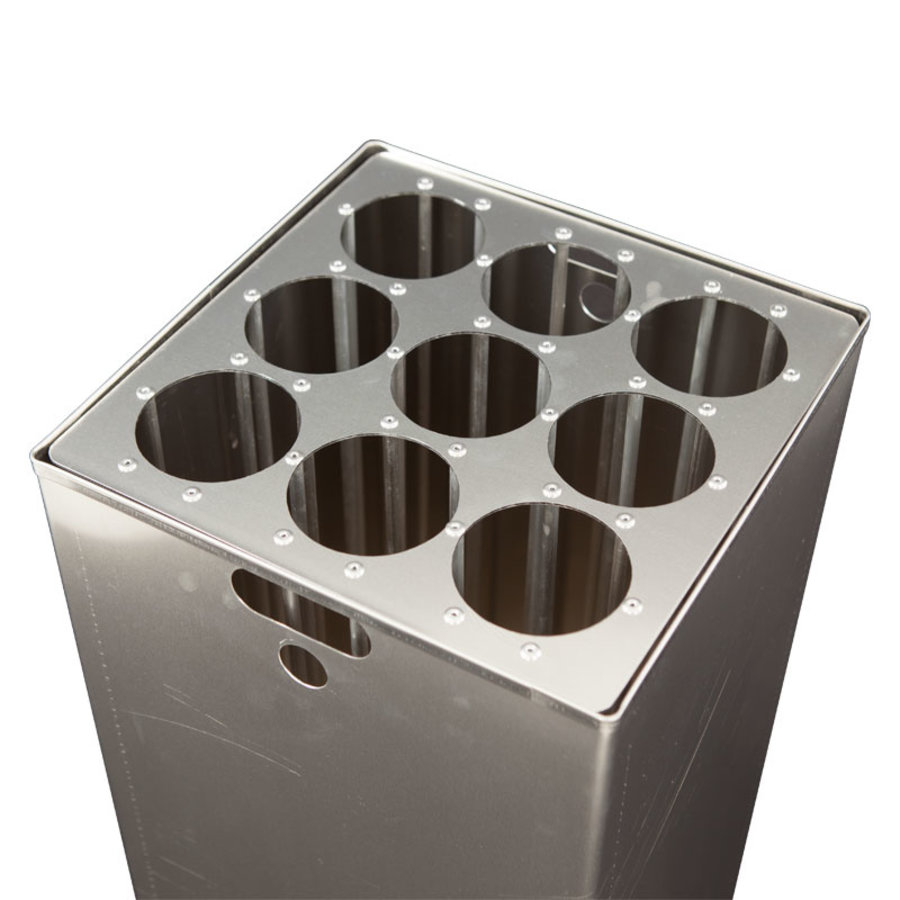 Cup Waste Bin | Aluminum | 345x345x715mm | Ø83mm