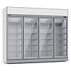 HorecaTraders Freezer | 4 Glass Doors | Illuminated | White | 2092 x 710 x 2508 mm