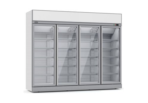  HorecaTraders Freezer | 4 Glass doors | Illuminated | White | 2092 x 710 x 2508mm 