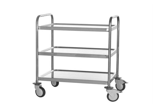  HorecaTraders Stainless Steel Serving Trolley Long WELDED 96(h)x107x74 