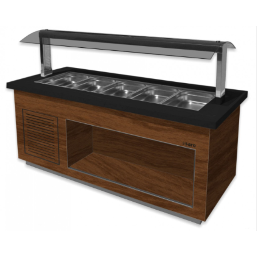Salatbar | 230 V | Braun-Schwarz | Kühlung | 2300 x 880 x 1350 mm