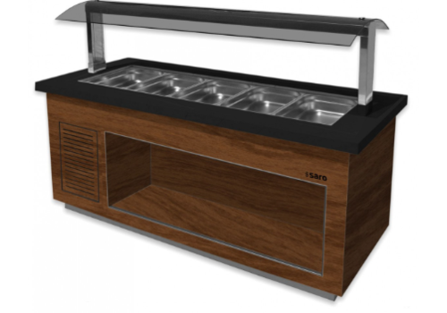  HorecaTraders Buffet bar | 230 V | Brown Black | Keep warm 
