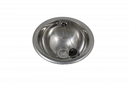  HorecaTraders Washbasin | Round | Inset | stainless steel | High gloss | Ø300 x 130mm 