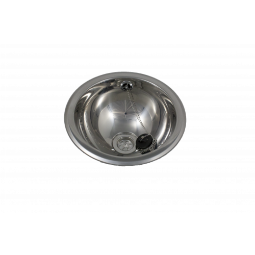  HorecaTraders Washbasin | Round | Inset | stainless steel | High gloss | Ø300 x 130mm 