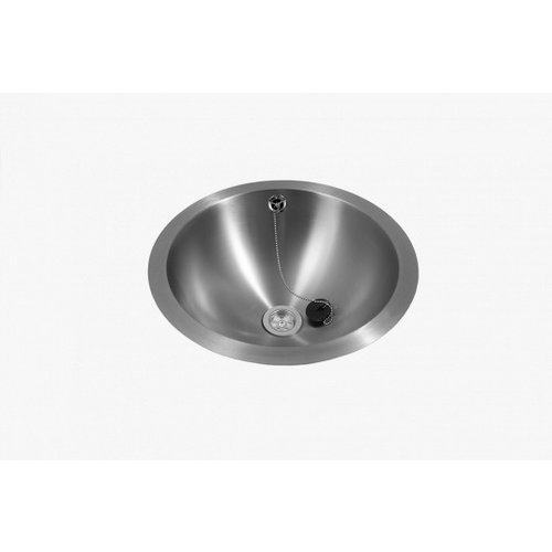  HorecaTraders Built-in sink | Round | Flat lay | Stainless steel | Brushed | 2 formats 