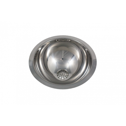  HorecaTraders Built-in washbasin round | Flat lay | stainless steel | Shiny | Ø350 x 150mm 