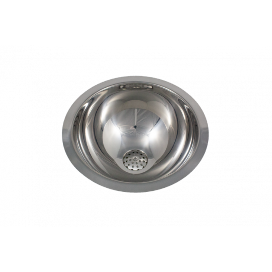 Built-in washbasin round | Flat lay | stainless steel | Shiny | Ø350 x 150mm
