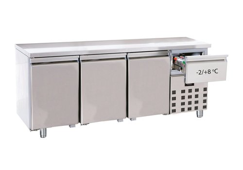  Combisteel Établi de refroidissement | acier inoxydable | 3 portes | 1865x700x850 mm 