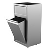 HorecaTraders Poubelle | acier inoxydable | 90 litres | 500 x 400 x 1270 mm