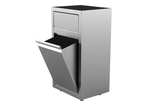  HorecaTraders Waste bin | Stainless steel | 90 Litres | 500 x 400 x 1270 mm 