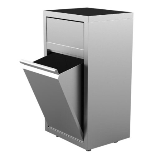  HorecaTraders Waste bin | stainless steel | 90 Liters | 500x400x1270mm 
