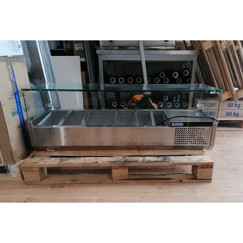  Afinox Kühlvitrine | Mit Glas | 126x39,5x(h)43 cm | Auslass 