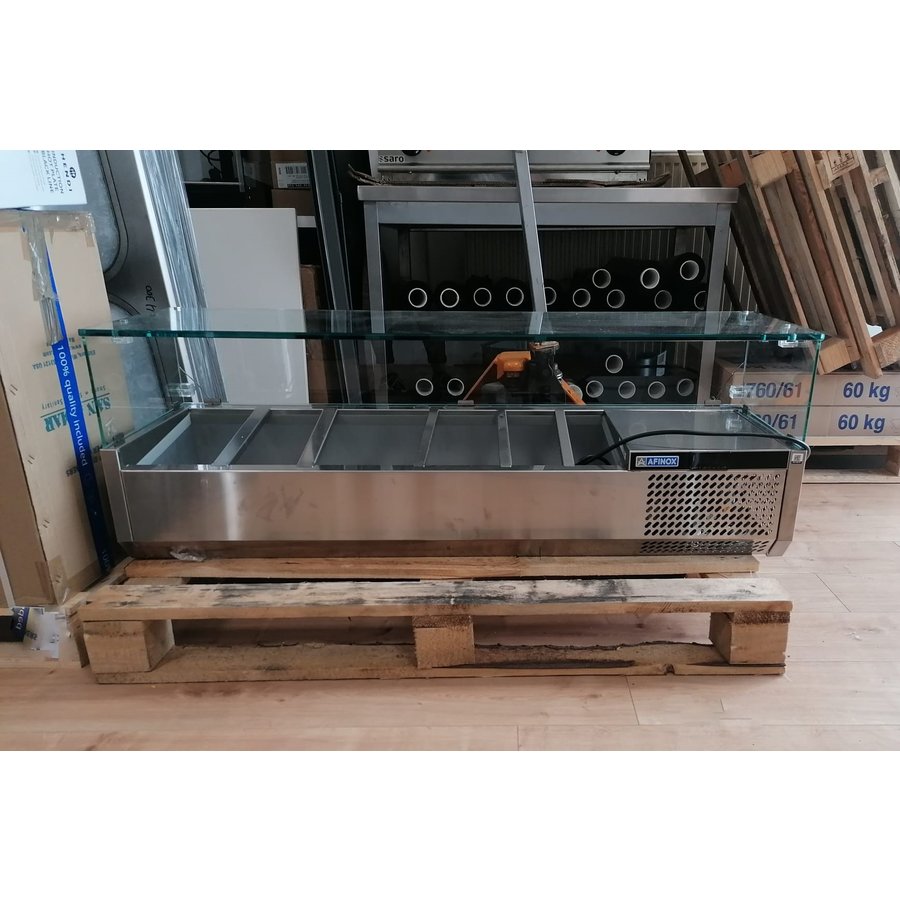 Afinox Kühlvitrine | Mit Glas | 126x39,5x(h)43 cm | Auslass