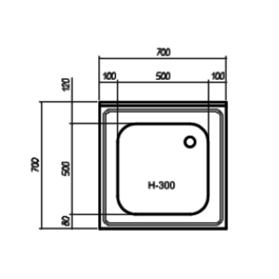 Stainless steel sink top | 70x70cm