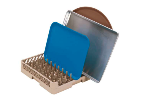  HorecaTraders Panier lave-vaisselle | Plastique | 1 côté ouvert | 50 x 50 x 10 cm 
