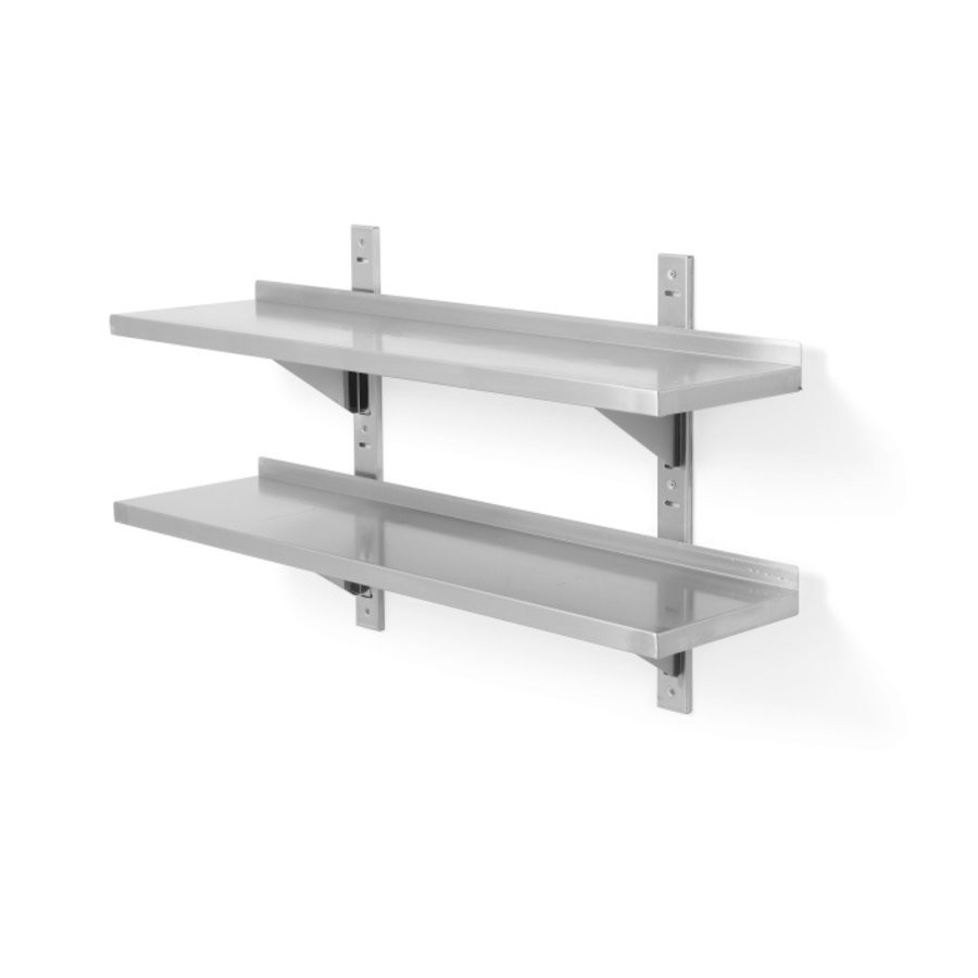 Étagère murale double | acier inoxydable | Réglable | 4 formats