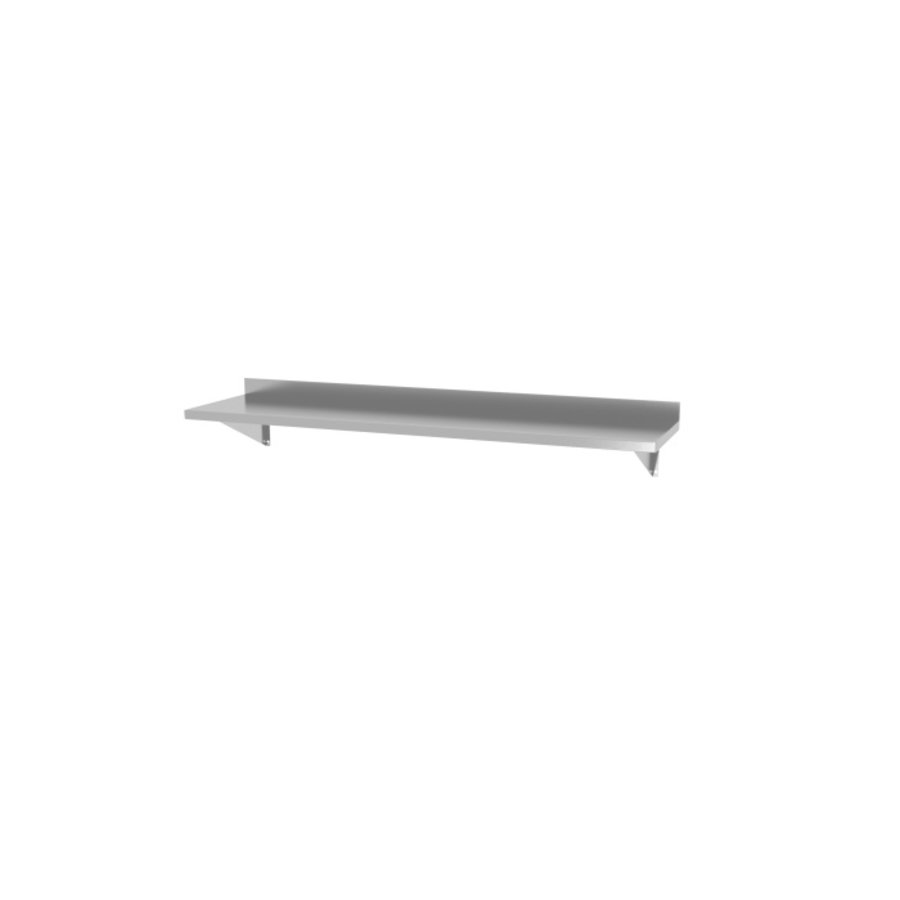 Single Wall Shelf | stainless steel | 2 mounting brackets | 4 Formats