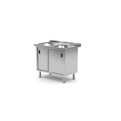  Hendi Sink table | Double sink | With cabinet | stainless steel | 1000x600x850mm 
