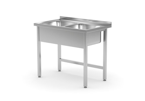  Hendi Sink table | Double sink | stainless steel | 1000x600x850mm 