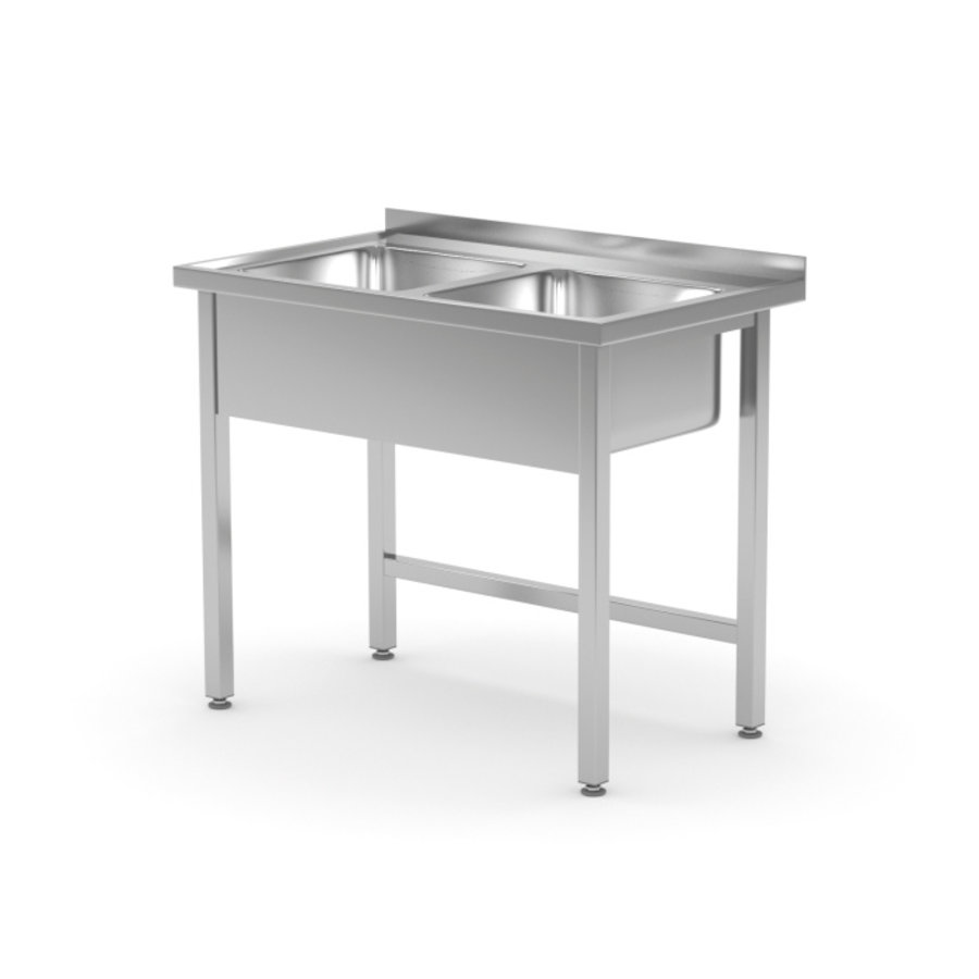 Sink table | Double sink | stainless steel | 1000x600x850mm