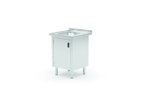  Hendi Sink table | Single sink | With cabinet | stainless steel | 600x700x850mm 