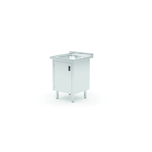  Hendi Sink table | Single sink | With cabinet | stainless steel | 600x700x850mm 