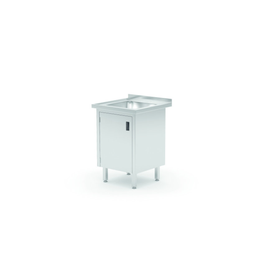 Sink | Single sink | With cabinet | Stainless steel | 600 x 700 x 850 mm