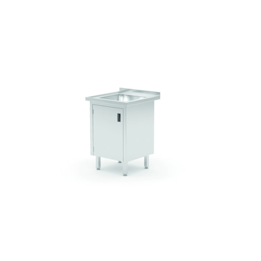 Sink table | Single sink | With cabinet | stainless steel | 600x700x850mm